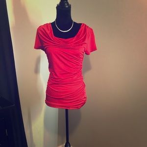 Beautiful red ruched top!